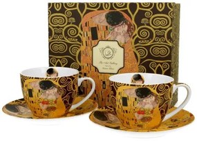 Porceláncsésze+alj, 280ml, 2 személyes, dobozban, Klimt: The Kiss