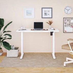 Íróasztal magasságállítással, 120x60 cm fehér
