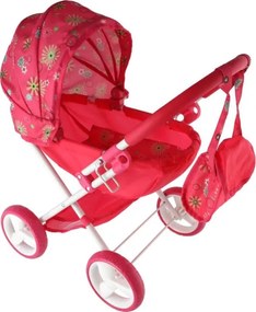 Piros babakocsi játékbabáknak