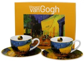 Porcelán eszpresszó kávés csésze + alj 110 ml 2 személyes van Gogh Kávéház éjjel