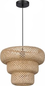 Kábelre függesztett TULUM függőlámpa 1xE27/15W/230V, átm. 35 cm, bambusz