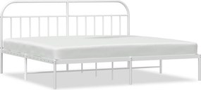 vidaXL fehér fém ágykeret fejtámlával 200 x 200 cm