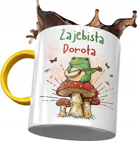 Sárga Bögre Dorottya Feleség Barátnő Ajándék Nyomtatott Fotóval