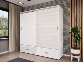 Zentino Tolóajtós Gardrób (Fehér-Hófehér kőris) modern
