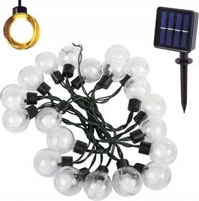 Napelemes meleg fényű kerti lámpa Napelemes 20LED Meleg gömbök 3cm