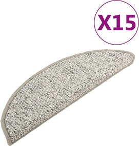 vidaXL 15 db világosszürke lépcsőszőnyeg 56x17x3 cm