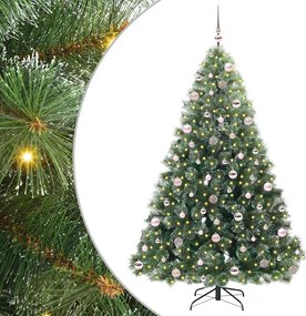 vidaXL Mű karácsonyfa 300 LED-del állvánnyal Zöld 210 cm PE és PVC