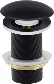 Kerámia Mosdódugó Fekete Matt túlfolyó nélküli mosdóhoz Klik-klak