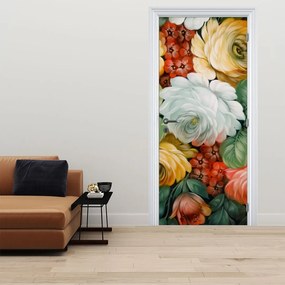 Fotótapéta ajtóra - Festett virágcsokor (95x205cm)