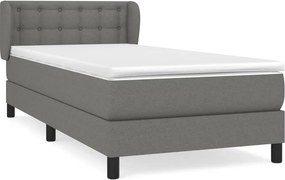 vidaXL sötétszürke szövet rugós ágy matraccal 100 x 200 cm