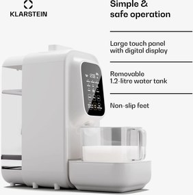Klarstein Loire 4 az 1-ben, vegán italkészítő gép, 800/1200 W, 1200 ml, érintésvezérlés, kivehető víztartály