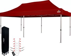 Összecsukható pavilon sátor 6x3 m ALU falak nélkül - alumínium váz, vízálló - falak nélkül - Piros