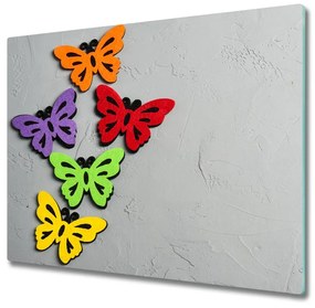 Üveg vágódeszka színes pillangók 60x52 cm