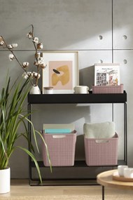 Curver Jute Cube doboz 17L rózsaszín