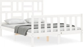 vidaXL fehér tömör fenyőfa ágy matrac nélkül 140 x 200 cm