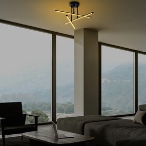 Fekete LED mennyezeti lámpa 26x51 cm Ledflower – Opviq lights