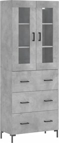 vidaXL betonszürke szerelt fa magasszekrény 69,5 x 34 x 180 cm
