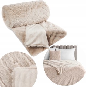 Szőrmés Takaró Kate Bézs 150x200cm puha meleg ágytakaró kanapé
