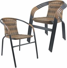 Kerti bisztrószék készlet egymásba rakható 4 db barna