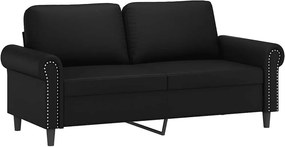 vidaXL 2 személyes fekete műbőr kanapé 140 cm