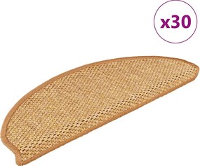 vidaXL 30 db lépcsőszőnyegek öntapadós szizál kinézetű 65x21x4 cm