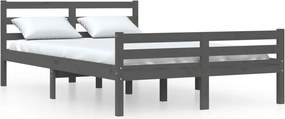 vidaXL King Size szürke tömör fa ágykeret 150 x 200 cm