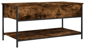 Füstös tölgy szerelt fa és fém dohányzóasztal 100 x 50 x 50 cm