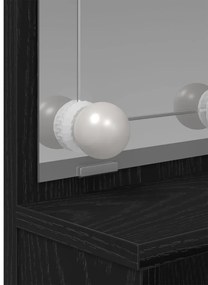vidaXL LED Sminkasztal Fekete Tölgy színben - 86.5 x 35 x 136 cm