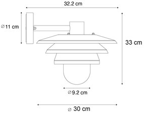 Design kültéri fali lámpa fekete IP44 - Morty