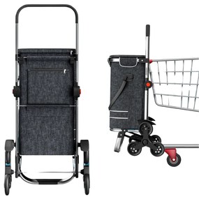 Jurhan COMFORT bevásárlótáska lépcsőjáró kerekekkel, 50l, fekete