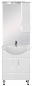 VERTEX Bianca Plus 65 komplett fürdőszobabútor, magasfényű fehér színben, jobbos nyitási irány (Komplett fürdőszoba bútor)