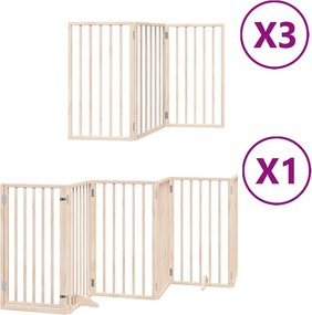 vidaXL nyárfa 15 paneles összecsukható kutyakapu ajtóval 750 cm