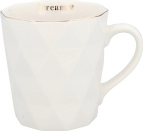 Kávés bögre porcelán 330 ml Fehér Arany Díszítéssel