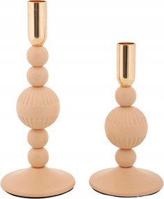 Fém Gyertyatartó Szett 20 CM 25 CM Világos Rózsaszín