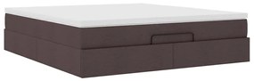 Oszmán ágykeret matraccal sötétbarna 160x200cm szövet