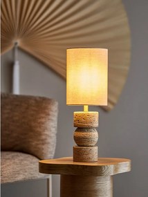 Natúr színű kő asztali lámpa textil búrával (magasság 53 cm) Marci – Bloomingville