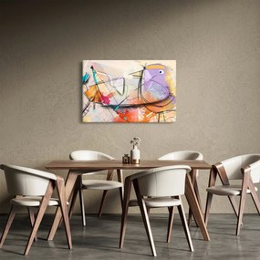 Kép - absztrakció, madár (90x60 cm)