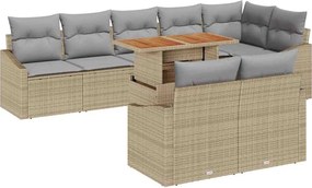 vidaXL Kerti Kanapé Szett párnával párnával 9 pcs Barna és szürke