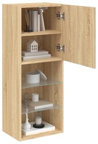 sonoma tölgy színű TV-szekrény LED lámpákkal 40,5 x 30 x 102 cm