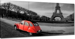 Vászonkép 120x60 Piros autó torony