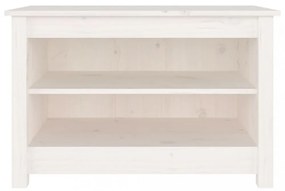 vidaXL fehér tömör fenyőfa cipőtároló pad 70x38x45,5 cm