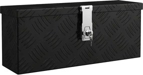 vidaXL fekete alumínium tárolóláda 50x15x20,5 cm