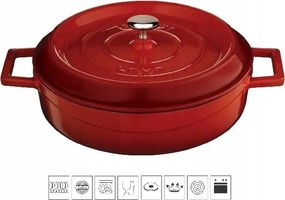 Lava Metal Öntöttvas fazék alacsony kerek 28 cm piros