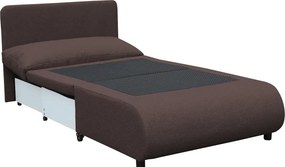 Kihúzható fotel tárhellyel, barna, FLIK