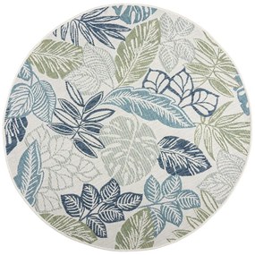 Zöld-kék kerek kültéri-beltéri szőnyeg ø 160 cm Bella Leaf – Flair Rugs