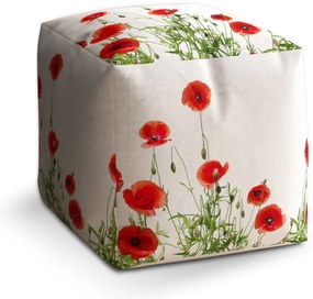 Cube zsámoly pipacsok, fehér / piros