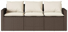 2 részes barna polyrattan kerti étkezőgarnitúra párnákkal