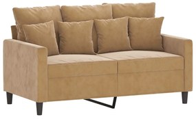 vidaXL kétszemélyes barna bársony kanapé 120 cm