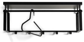 Fekete fém fali fogas polccal Rex – Spinder Design