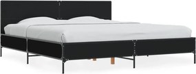 vidaXL fekete szerelt fa és fém ágykeret 180 x 200 cm